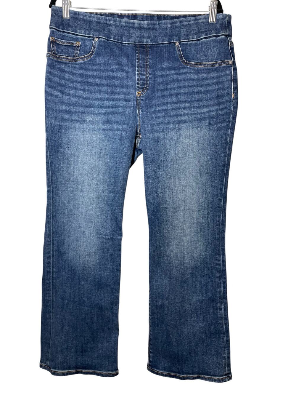 Chicos Pull On Jeans Size 12 P Pull-on Slim Boot Denim Stretchy
